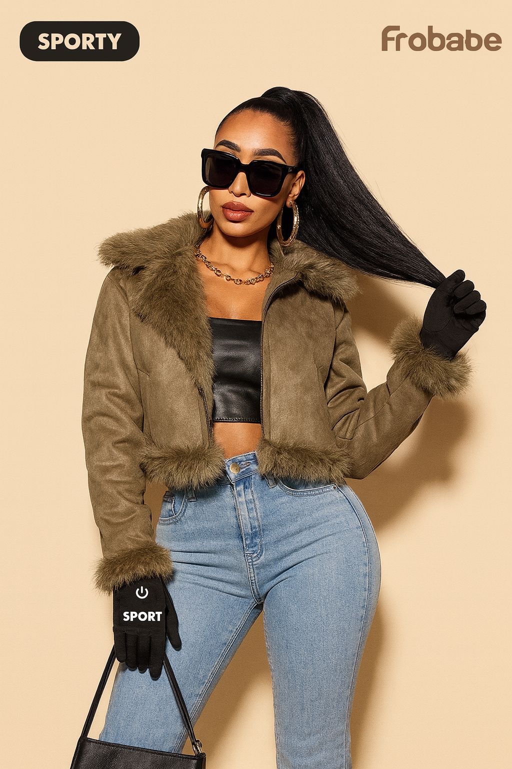 FrostyBabe™ Suede Short Coat - Urban Winter Style